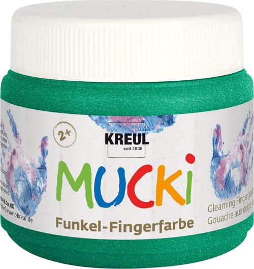 MUCKI, 2+, Gleaming Finger Paint 150 ml. - Emerald Green
