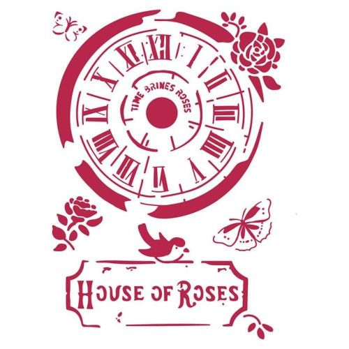 Stencil A4 Clock House of Roses