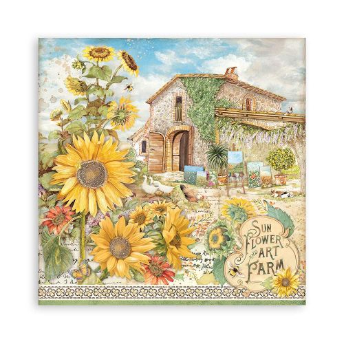 Дизайнерски блок Слънчоглед 12"x12" Sunflower Art STAMPERIA, 12x12 Inch Paper Pack 10 листа 