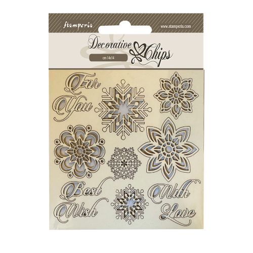 Decorative Chips Snowflakes 14 x 14 cm.