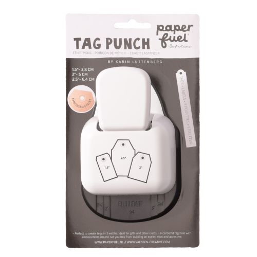 TAG punch PAPERFUEL • 3-in-1  - Дизайн пънч "ЕТИКЕТИ" три размера
